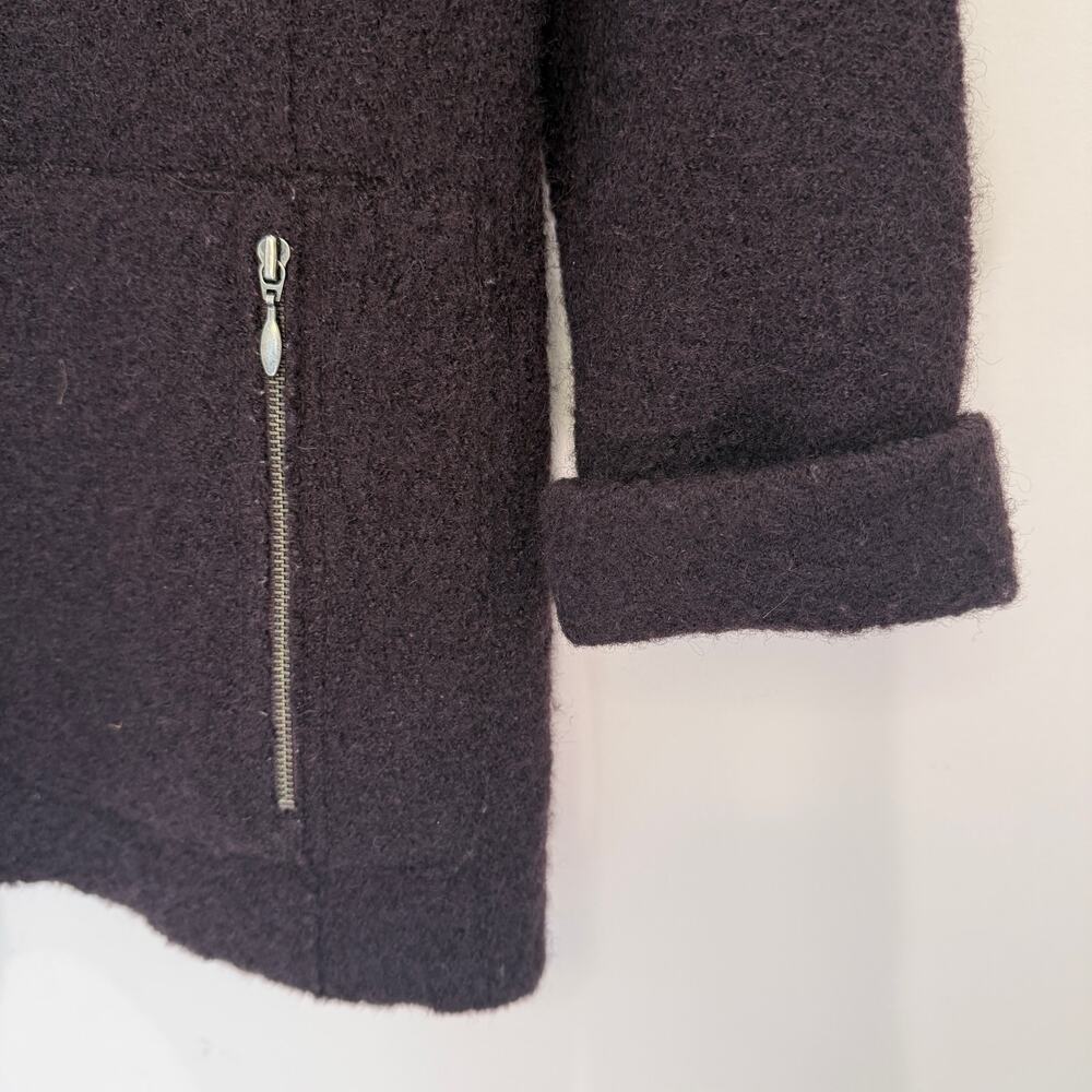 100% Wool Jacket Women's Small Chocolate Brown Button Up Pockets Vintage 90s - Picture 6 of 10